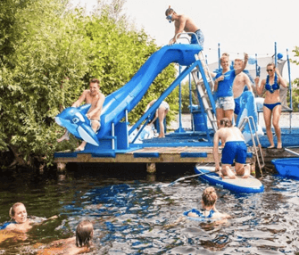 Children playing in the water